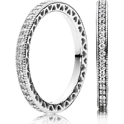 Leuxry Hot Fashion 925 Sterling Silver High Quality Circle Round CZ Zircon Stackable Rings for Women Wedding Jewelry Gift