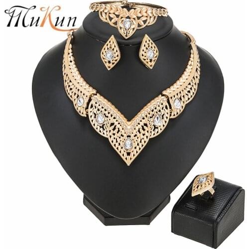 NEW statement Jewelry Set Brand Dubai Gold Colorful Jewelry Sets Wholesale Nigerian Wedding woman accessories jewelry set
