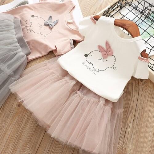 Girls Clothing Sets New Summer Short Sleeve T-shirt + Tutu Skirts 2Pcs for Kids Clothing Set Party Princess Outfit Girls Clothes