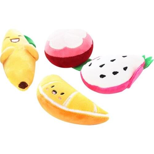 Cat Toy Catnip Toys Funny Interactive Plush Cat Toy Pet Kitten Fruit Cat Toy Pitaya Mangosteen Orange Banana Cats Toy
