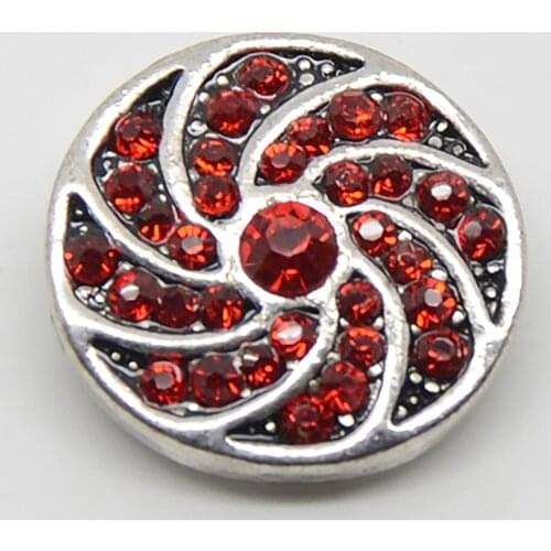 Red Color Crystal Alloy Snap Button Beads For DIY Jewelry