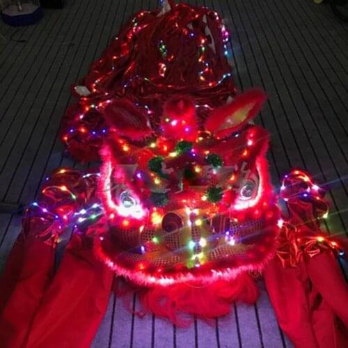 Red color Lion Dance costume chinese folk costumes Wool Southern Lion Nightclub Dragon Dance Bar Stage show