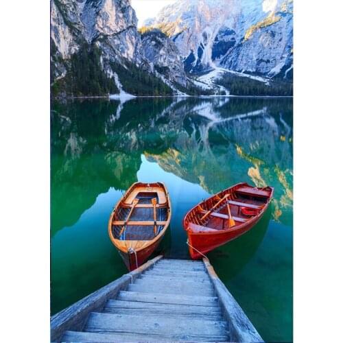 SenyuArt Full Drill Diamond Painting Embroidery Home Decor River Boat Scenery Mosaic Gift Diy Paint By Numbers Cross Stitch Kits