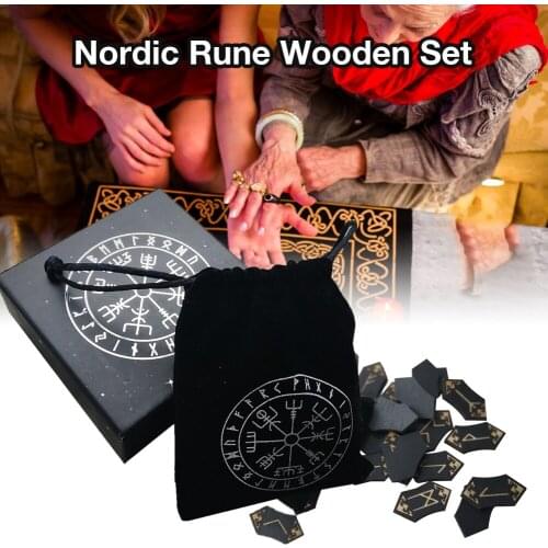 Rune Set Handmade Woodcut Rune Set Divination Props Handmade Rune Set Collection 24 Rune Runes + 1 Blank Rune, Storage Bag