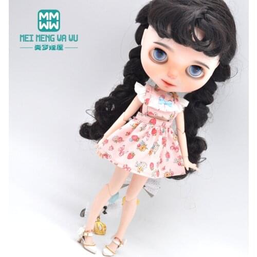 NEW Blyth doll clothes for 28-30cm Azone OB23 doll accessories Fashion suspender skirt suit pink, apricot, red