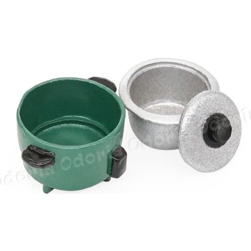 Odoria 1:12 Miniature Metal Green Rice Cooker Dollhouse Kitchen Accessories