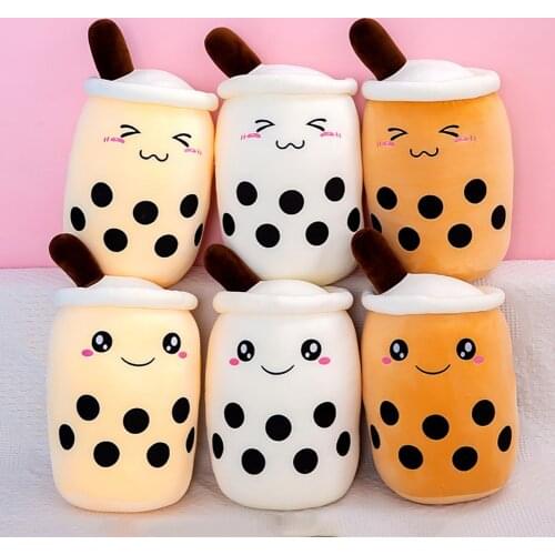 Milk Tea Cup Pillow Plush Toys for Girls Accompany Sleeping Plush Boba Bubble Tea Cup Pillow Cushion Doll Birthday Gifts Toys