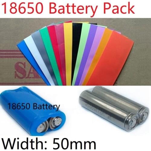 Width 50mm PVC Heat Shrink Tube Dia 32mm Lithium Battery 18650 Pack Insulated Film Wrap Protection Case Pack Wire Cable Sleeve