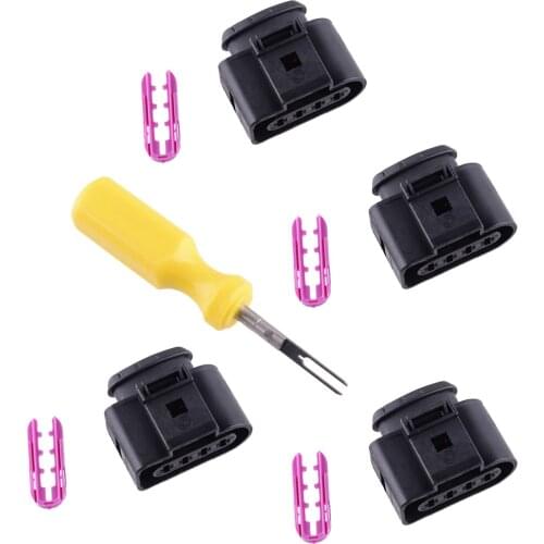 4B0973724 Car Ignition Coil Connector Repair Kit With 0.3cm Space Take-Up Tool Fit For Audi A1 A2 A3 A4 A6 A8 Q7 VW Tiguan Skoda