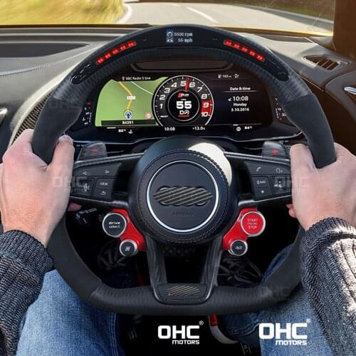 Performance 100% Real Carbon Fiber LED Display Steering Wheel compatible for Audi TT TTRS R8 RS4 RS5 RS6 RS7