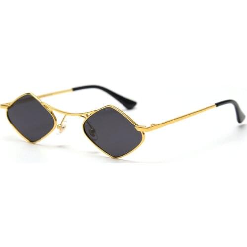 Veshion Retro Rhombus Sunglasses Small Women Metal Gold Square Male Sun Glasses Polarized Men Uv400 Orange Blue 2021 Spring
