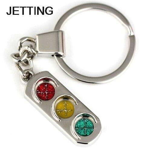 JETTING 1Pc Mini Traffic Light Car Key Ring Chain Classic 3D Keyfob Keychain Gift Car Styling Accessories Decoration