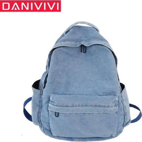 Large Capacity Men/women Backpack Denim Casual School Bags for Girls/boys Bagpack Travel Backpack Rucksack Women Mochila Mujer