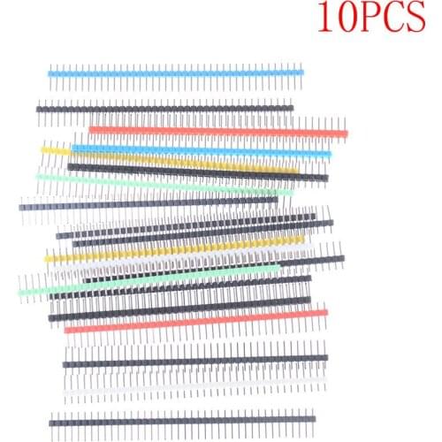 10pcs Pin Header Connector Male 2.54mm Pitch Pin Header Strip Single Row 40 Pin Connector Kit For PCB Board Insulation Wholesale