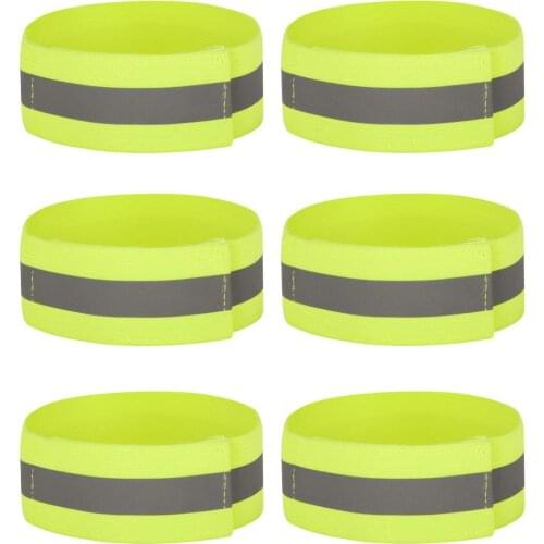 2/4/6 pcs High Visibility Band Reflective Wristbands Elastic Ankle Wrist Bands arm For Waling Cycling Running Outdoor Sports