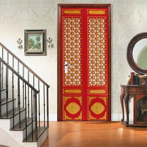 3D creative China Gate door stickers wall stickers self-adhesive waterproof removable