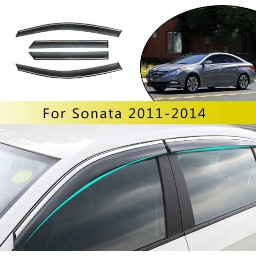 4pcs ABS Car Styling Smoke Window Sun Rain Visor Deflector Guard For Hyundai Sonata 2011 2012 2013 2014 Accessories 4PC S