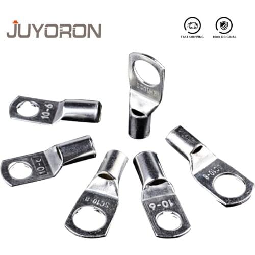 5PCS/10PCS SC 10-6 10-8 Wire Nose Terminal SC10 Bare Copper Battery Block Lugs Hole 10mm Wire SC Type Crimp Cable END Connector