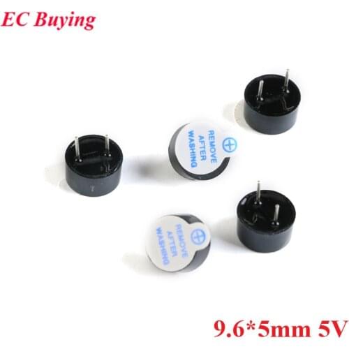 5pcs 5v Active Buzzer Alarm Speaker MINI 9.6*5mm Ultra-thin SOT Plastic Tube Long Continous Beep Tone TMB9650 Integrated