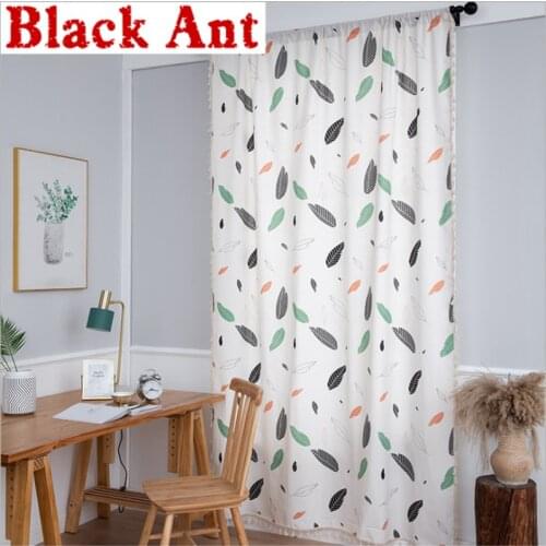 American Print Leaf Curtain For Living Room Short Sheer Curtain Tassels Rod Pocket Bay Kitchen Window Blinds Custom Made JD1032