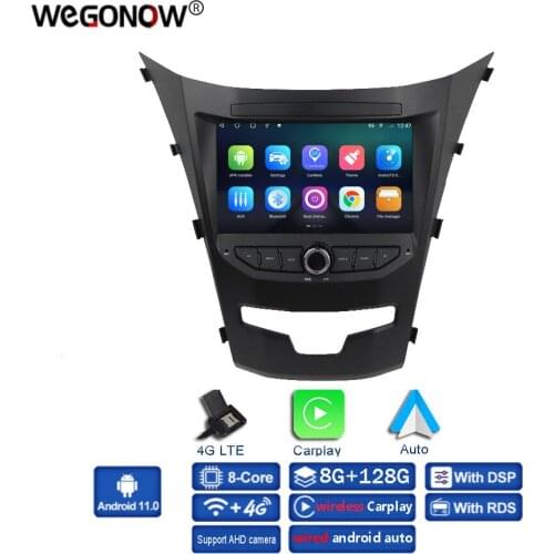 Carplay DSP IPS Android 10.0 6GB+ 128GB Car multimedia DVD Player GPS WIFI Bluetooth 5.0 Radio For SsangYong Actyon Korando 2014