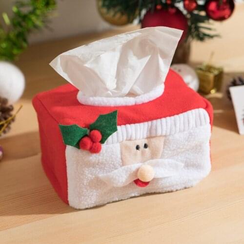 Santa Claus Snowman Pattern Merry Christmas Tissue Box Cover Christmas Home Decoration Creative Napkin Holder 2 Style for Choice