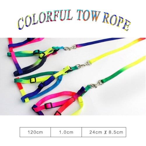 120cm Length Colorful Light Dog Leash Polyester Dog Necklace For Pet Bulldog Chihuahua Puppy Collar Dogs Supplies
