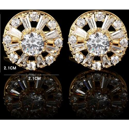 Mens French Shirt Cufflinks Womens Shirt Light Luxury Zircon Cufflinks Red stone Cufflinks