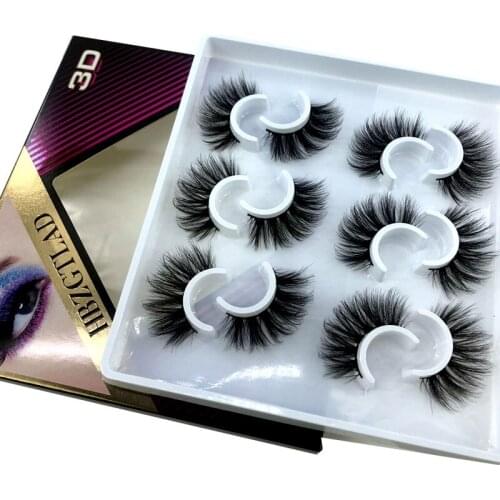 HBZGTLAD 6 pairs 6D Mink Lashes Natural False Eyelashes Dramatic Volume Fake Lashes Makeup Eyelash Extension Silk Eyelashes