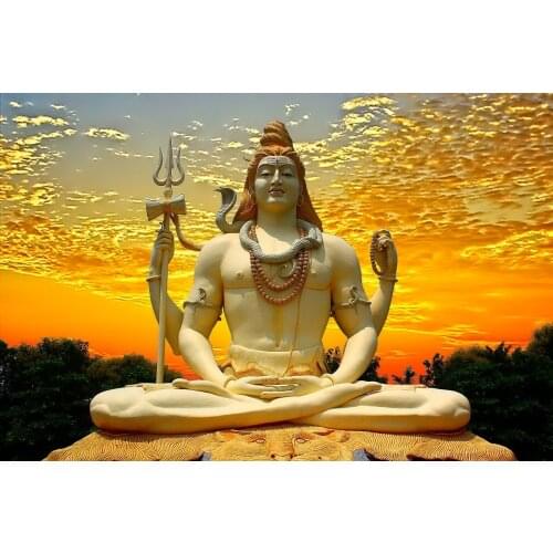 Canvas fabric poster custom print Lord Shiva 292PFJ for wall decor room decor home decoration (frame available)