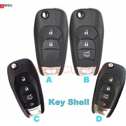 KEYECU 2/3/4/5 Button Replacement Uncut Flip Remote Key Shell Case for Chevrolet Cruze Aveo Malibu Chevy 2014-2018 Spark Niva