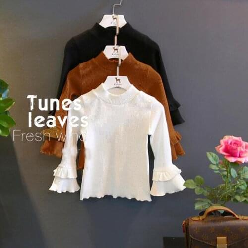 MERI AMMI Children Girl Fashion Clothing Under Tee T-shirt O-neck Pagoda Sleeve For 2-7 Year Toddler Baby Girl J671