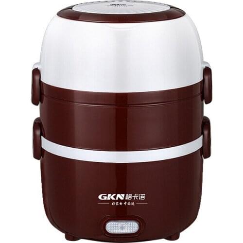 Mini rice cooker white porcelain liner 2/3 layer steamer portable meal heating lunch box food box warmer rice cooker