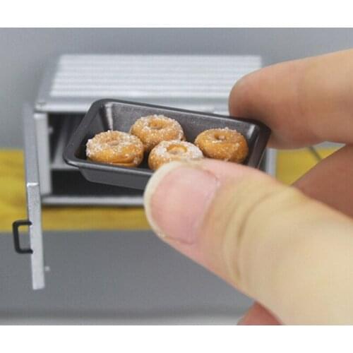 1/12 Dollhouse Miniature Accessories Mini Metal Plate Simulation Tray Model Kitchen Toys for Doll House Decoration