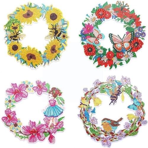 DIY Diamond Drawing Wreath For Door Diamond Embroidery Drill Home Special Stitch Craft Art Shaped Kit Cross Decoration Diam R4U2
