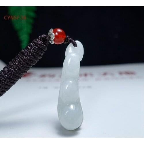 CYNSFJA Real Certified Natural Grade A Emerald Jade Lucky Amulets Wealthy Bean Jade Pendant Hand-carved High Quality Best Gifts