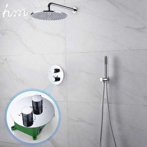 Hm Thermostatic Dual Shower System 10 inch or 8 inch brass Shower set