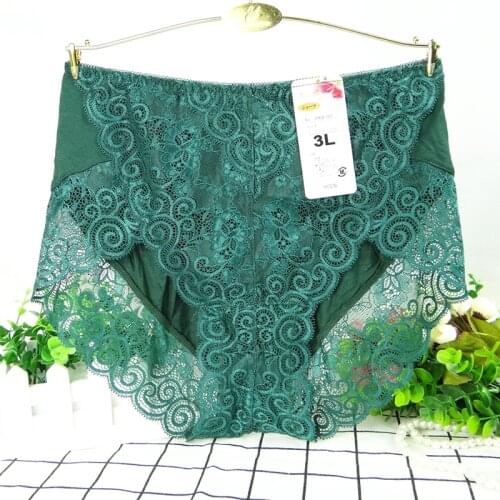 New Arrival High-end luxury Lace Womens briefs sexy lingeries Plus size 4XL Thin hollow underwears women panties