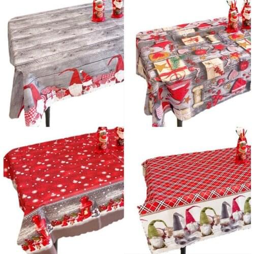 Waterproof Christmas Decoration Household Kitchen Tablecloth Dustproof Cloth Rectangular Polyester Waterproof Tablecloth Cover