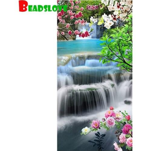 Waterfall diamond painting full square round drill mosaic 5d cross stitch,Diy diamond embroidery landscape g203