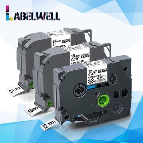 Labelwell 1pcs Multisize for Brother Security tapes TZe-SE3 TZe-SE4 TZe-SE5 Replace for PT-H300 PT200 PT-H100 label maker tz SE3