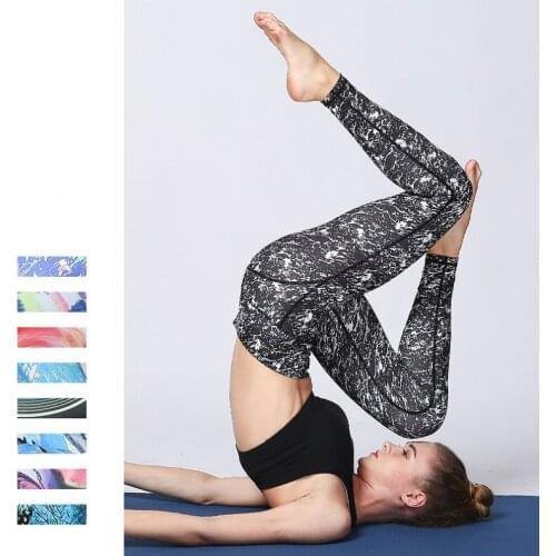 Womens Yoga pants ladies' more colors printed stitching fitness running pants yoga dance step tight athletic pants