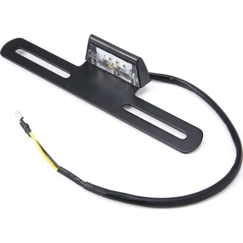 1pc 12V 1W Motorcycle License Plate Holder Bracket Suppirt White 3 LED Scooter Number Plate Light DIY Parts 18x5x3cm