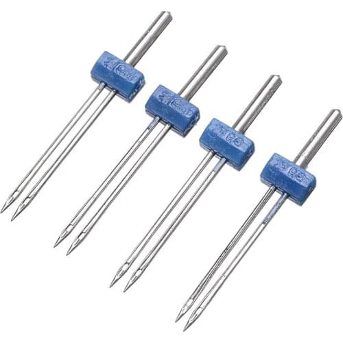 10pcs 2/90, 3/90, 4/90 Double Twin Needles Wrinkled Sewing Stretch Machine Sewings Presser Foot Pins Needle Replacement