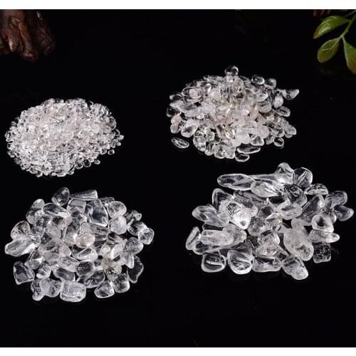 100g 4 Size Natural White Crystal Crushed Stone Quartz Points Gravel Chakra Healing Reiki Quartz Crystals Natural Stone Decorate