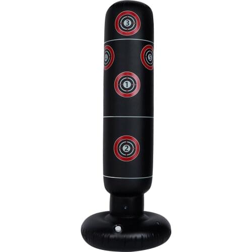 160cm Inflatable Punching Bag Free Standing Boxing Column Post Sandbag Adult Kids Fitness Training Exercising Tool