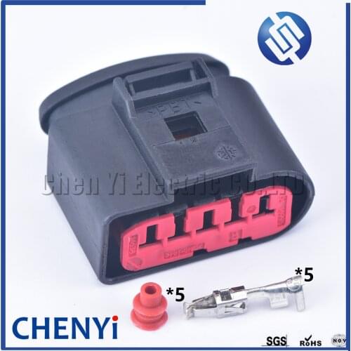 2 Sets 5 Pin Female MAF Waterproof Automotive Connector Adapter Mass Air Flow Sensor Plug For Audi VW Golf 99-01 1J0973775A