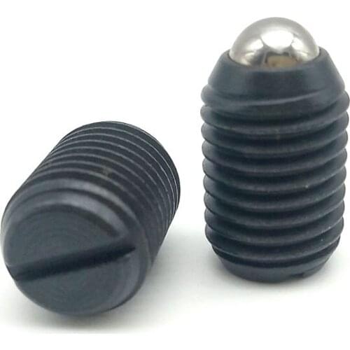 4pcs M4-M10 Slotted bead positioning screw one word ball head spring plunger bolts wave beads bolt black color 5mm-11mm long