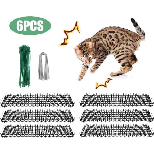 10Pcs Garden Anti Cat Prickle Strip Dog Spike Repellent Durable Anti-Cat Mat With Spikes Garden Supplies Fence Outdoor 13x49cm
