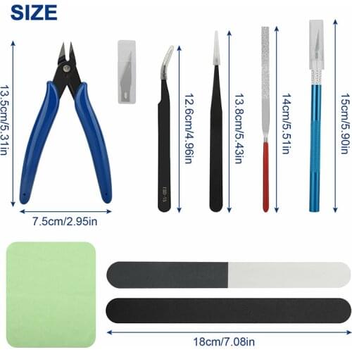 Creative 9Pcs Model Building Assembly Tool Kit DIY Craft Basic Tools Set for Beginners Hand-Made Car Model Building Repair Kit